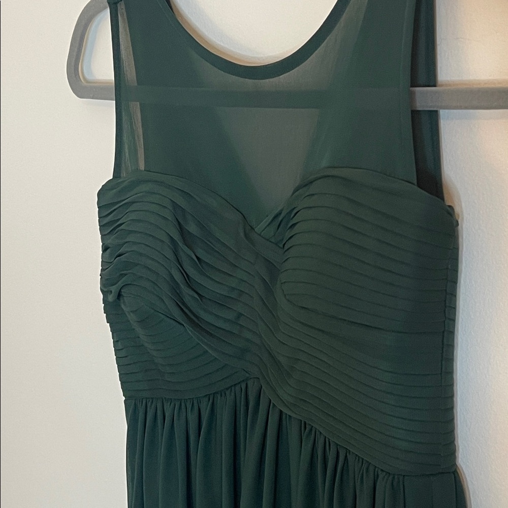 Birdy Grey Emerald Green Formal Dress Sleeveless Empire Waist Pleated Bodice XS - Picture 2 of 6